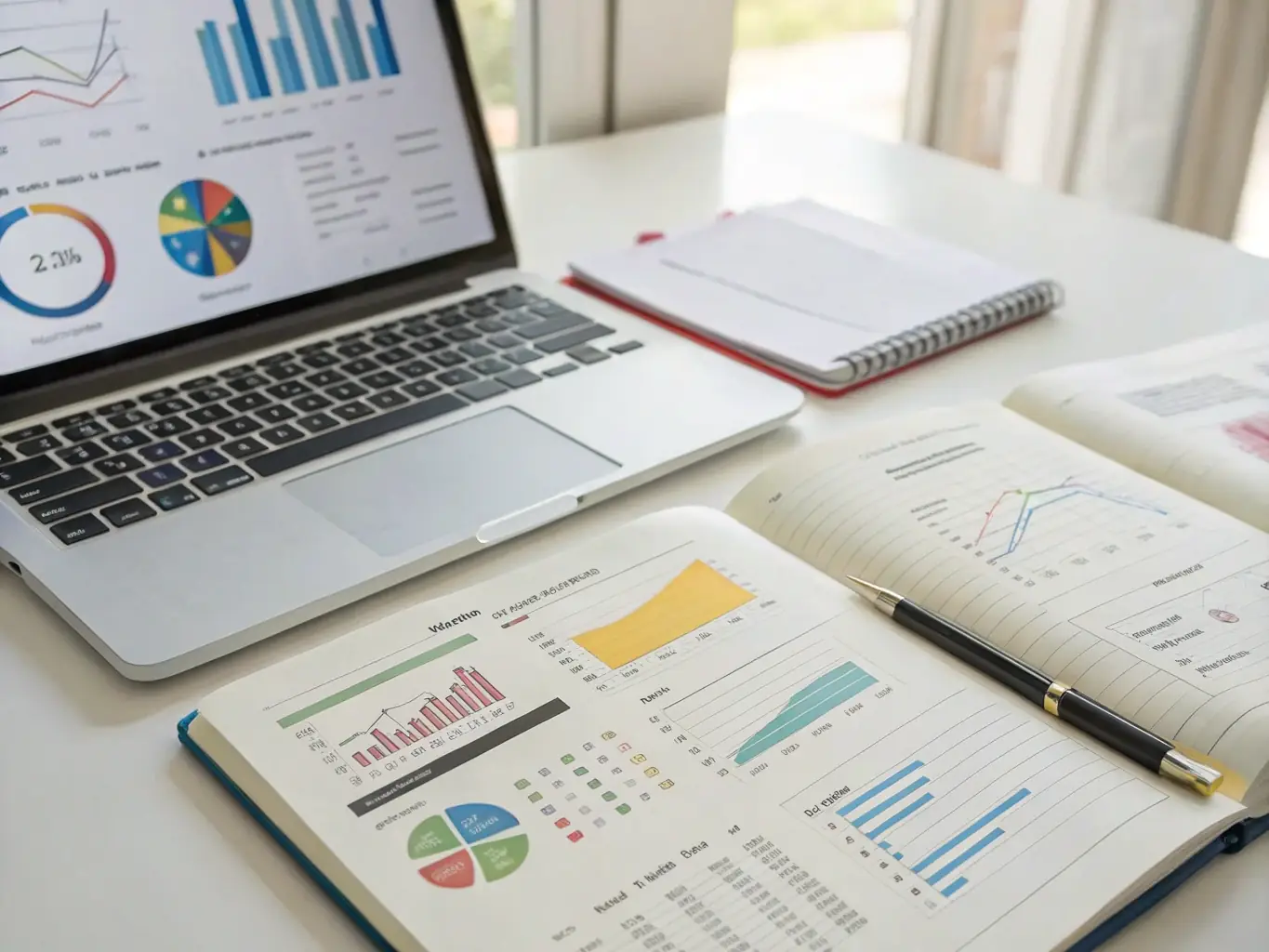 An image depicting local SEO strategies in action, such as keyword research, content creation, and link building, tailored for a small business.