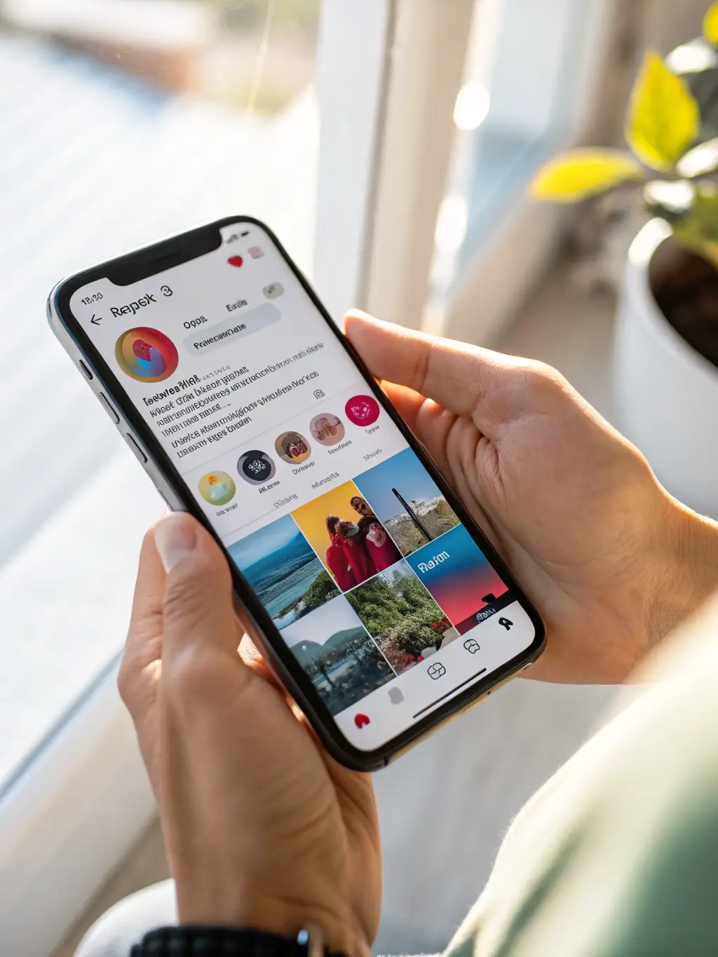 Images of social media posts on a smartphone with high engagement metrics.